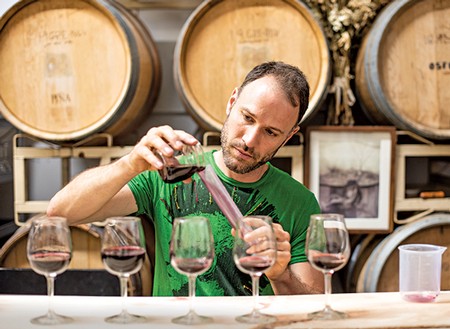 Kevin Luther, the Sacramento-based owner/winemaker of Voluptuary + Lucid Wines who sources strictly from organically grown vineyards, but is not a slave to native yeast fermentation, neutral oak barrels or other trappings of today's "natural" style wines.