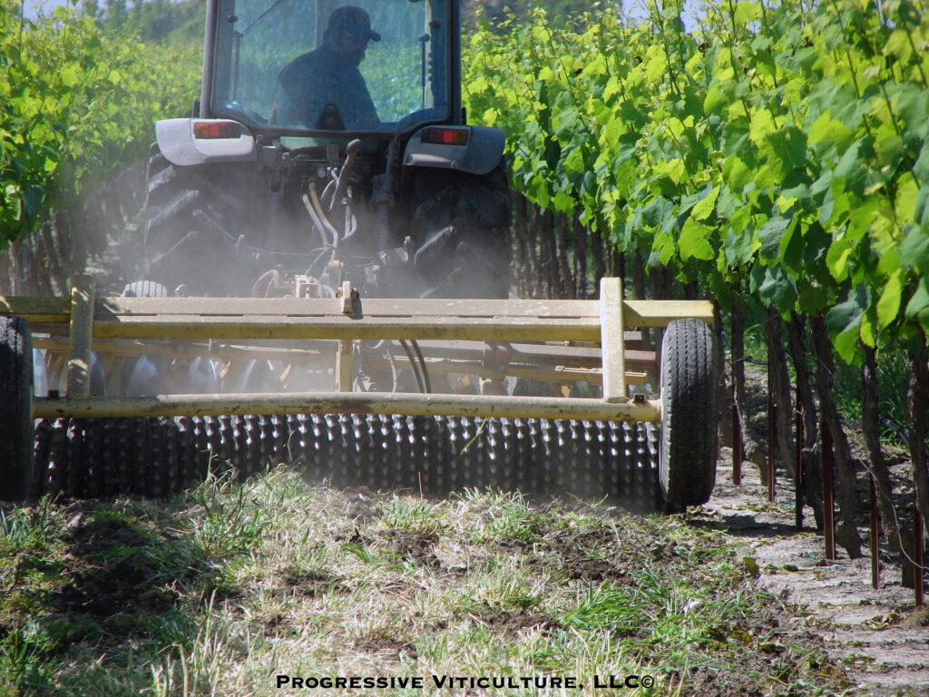 Figure 2. Tillage simultaneously terminates a cover crop and incorporates it into the underlying soil. (Photo Source: Progressive Viticulture, LLC©)
