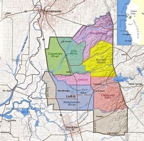 The Lodi AVA (i.e., American Viticultural Area) which in its entirety is defined by a consistent "hot-summer" Mediterranean climate; further sub-divided into seven smaller AVAs, each defined by differentiations in soil type and topography.