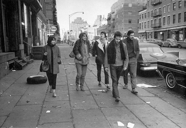 23-year-old Bob Dylan and friends in New York City. PROOF, Jim Marshall Photography.