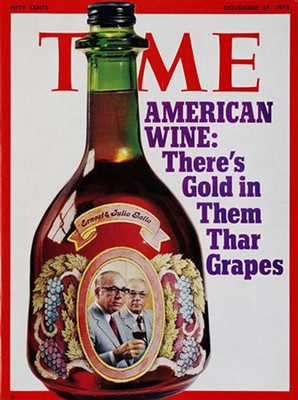 1972 Time magazine cover story celebrating California wine and E. & J. Gallo's Hearty Burgundy, in which Los Angeles Times wine critic Robert Balzer proclaimed, “Gallo Hearty Burgundy is the best wine value in the country today."